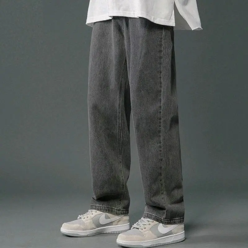 Celana Jeans Pria Baggy Pants Oversize Nyaman dan Murah Basic Denim Celana Skena Loose Panjang Santai Stretch Keren 13 Oz Denim Straight Loose Reguler Non Stretch Button Nikel Rivet Nikel Size 27-38 4
