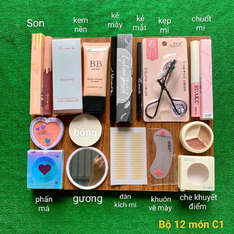 Bộ mỹ phẩm trang điểm mặt nội địa trung son phấn mắt kẻ mắt kẻ mày phấn phủ,.. Bộ đa năng Che Khuyết Điểm...