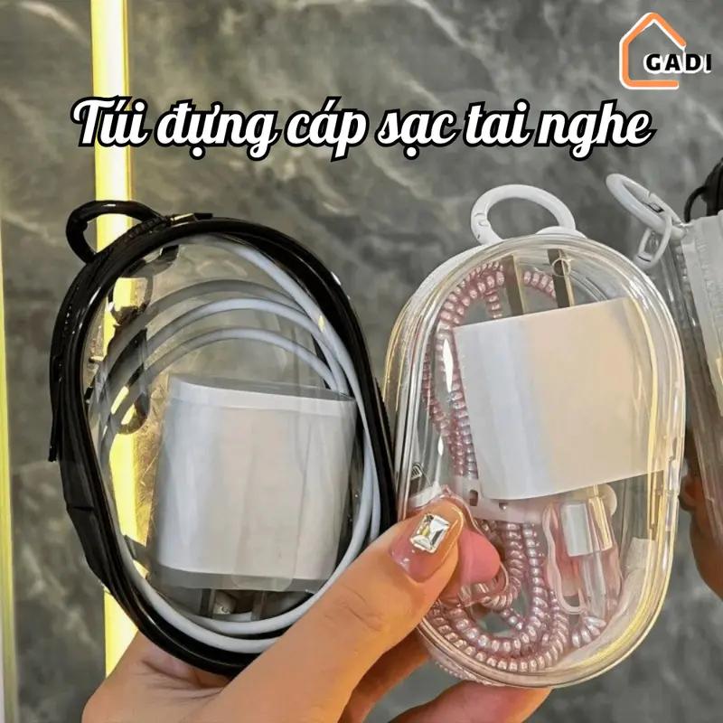 Hộp đựng cáp sạc tai nghe trong suốt, Hộp đựng tai nghe chống nước chống bụi tiện lợi