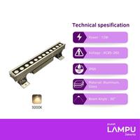 Gambar Wallwasher LED 12watt 35CM 220Volt IP66 3000k warm white 30degree dari Pusat Lampu Jakarta Kota Administrasi Jakarta Pusat 2 Tokopedia