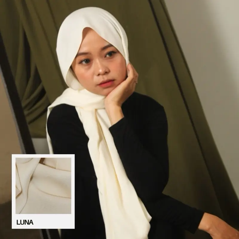 PASHMINA - RAYON VISCOSE PREMIUM BROKEN WHITE (LUNA)