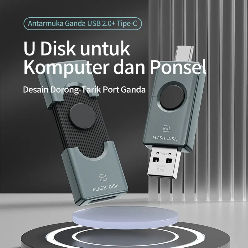 OLYPS Flashdisk OTG Type C  64GB 32GB 16GB 8GB Untuk USB Dual Port Flash Drive High Speed Storage 1