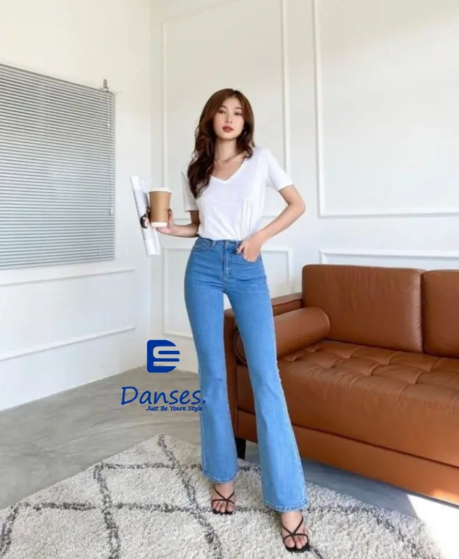 DANSES - Celana Cutbray Wanita Celana Jeans Wanita Cutbray Jeans High Waist Celana Jeans Wanita Kekinian 0
