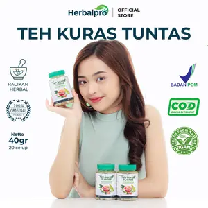 HerbalPro Teh Kuras Tuntas Original 1 Botol Isi 20 Kantung Teh