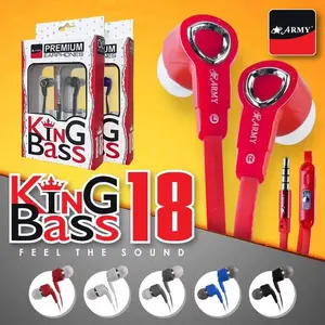 Headset Handsfree Army King Bass 18 Premium Original Army Earphone Telepon