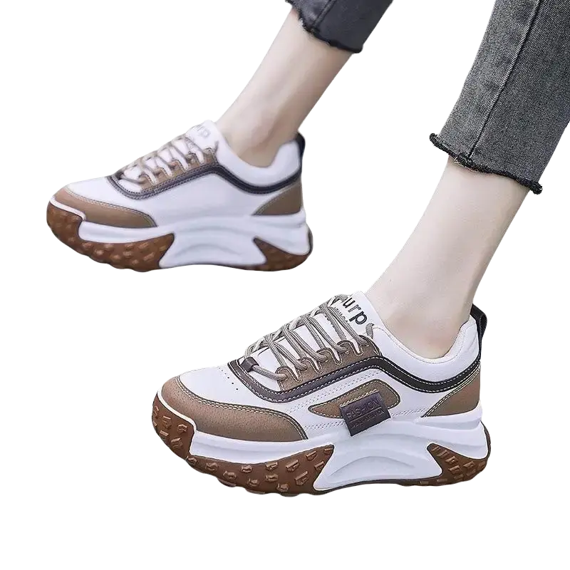 Sepatu Sneaker Sport Wanita Kekinian Terlaris IMB W024-Black/Brown- Kasual shoes Cewek,Terbuat Dari Bahan Kulit Berkualitas Tahan Lama Dengan Insole Yang Empuk Dan Nyaman saat Di Pakai Tidak Membuat Kaki sakit Tersedia Ukuran 37 Sampai 40 Casual Olahraga