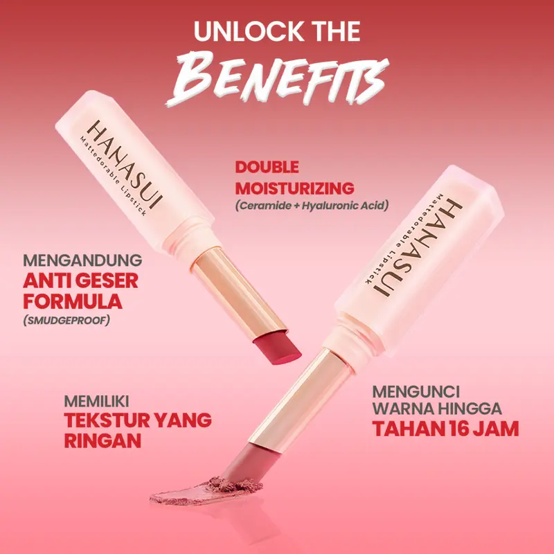 New ! Hanasui Mattedorable Lipstick Netto 2 gr 2