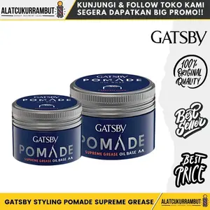 GATSBY Styling Pomade Supreme Grease Pomade Rambut Oil Base Premium Slick