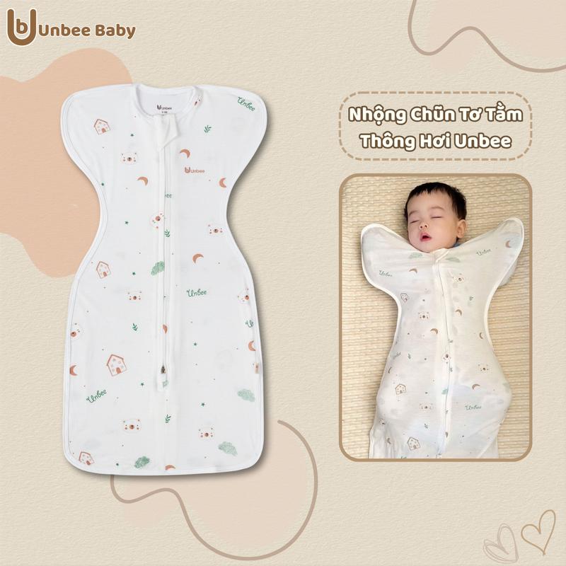 Nhộng Chũn Tơ Tằm Thông Hơi UnBee Dáng Quả Lê Hiện Đại Mềm Mại Thoáng Mát Cho Bé 0-9 tháng