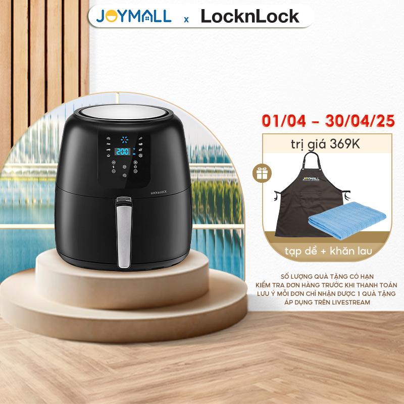 Lò Nướng, Chiên, Sấy Không Dầu Lock&Lock Air Fryer Oven EJF291BLK 10 Lít - Hàng Chính Hãng, Điều Khiển Điện Tử - JoyMall Nấu Ăn [tặng tạp dề và khăn lau từ 01/04 - 30/04/25 chỉ có trên live stream]
