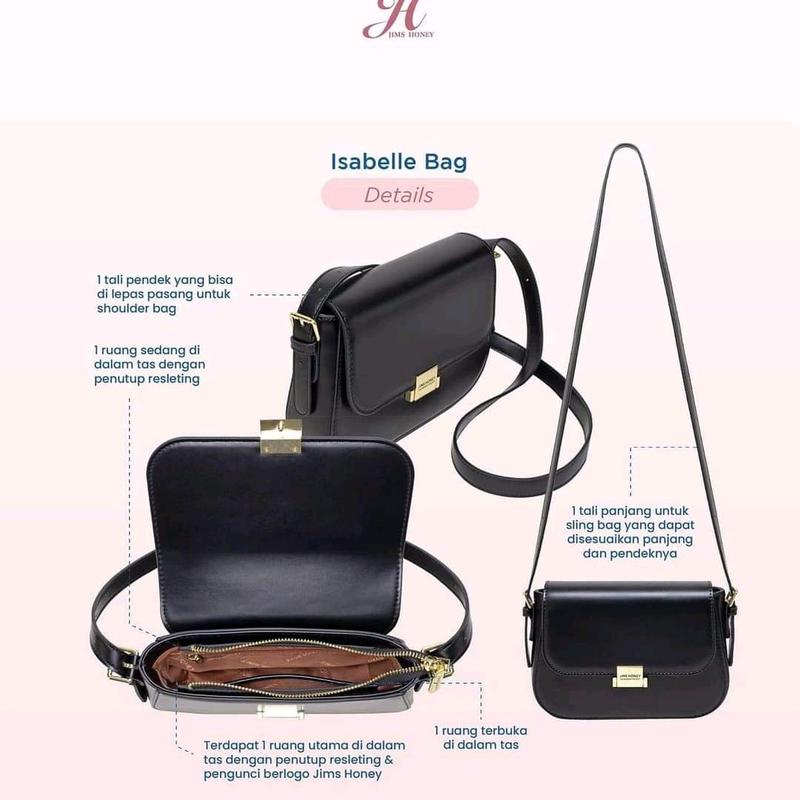JIMS HONEY ISABELLE BAG TAS SELEMPANG WANITA JIMSHONEY SHOULDER BAG FREE 2 TALI 6