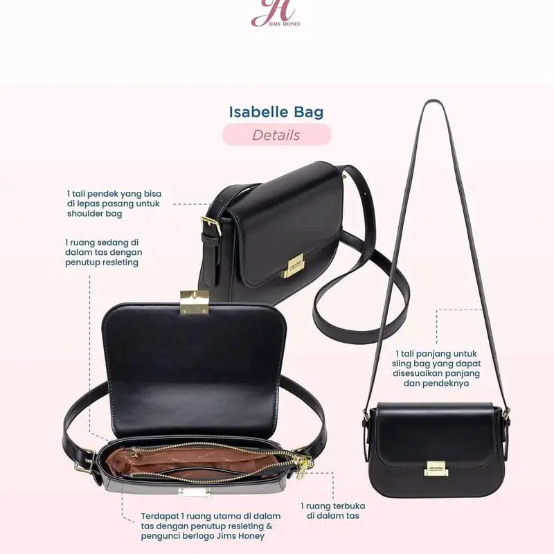 JIMS HONEY ISABELLE BAG TAS SELEMPANG WANITA JIMSHONEY SHOULDER BAG FREE 2 TALI 5