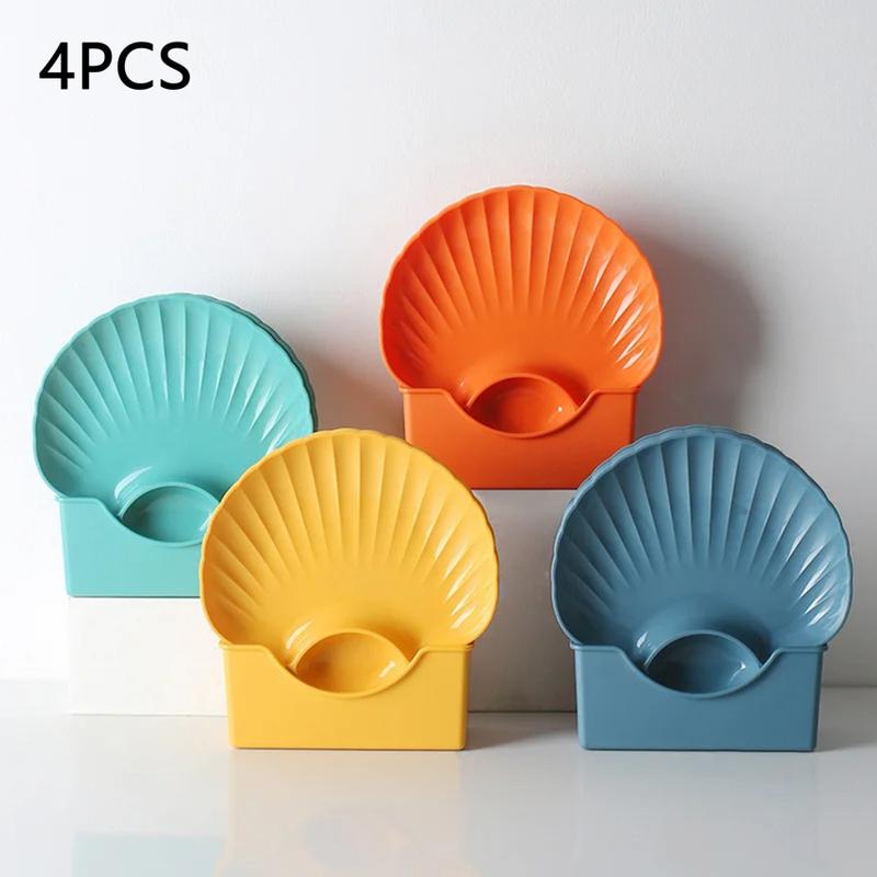 Creative Shell Shaped Dumpling Plate With Dip Vinegar Dish Plastic Sushi French Fries Snacks Dried Fruit Tray Bone Spitting Dish 0