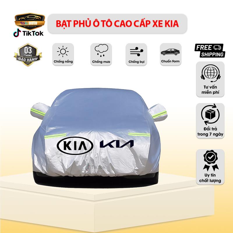 Bạt Phủ KIA Bạt phủ ô tô bạt oto vải dù oxford 3 lớp cao cấp che nắng mưa xe Kia Morning Soluto Cerato Seltos Sorento Optima Rondo Sedona Rio Carens bạc chùm xe oto 3 lớp bạt trùm xe hơi - áo trùm cao cấp che phủ xe hơi tráng bạc