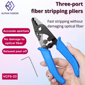 Stripper Fiber Optic 3 Lubang CFS-3 VCFS-33 VCFS-30 Stainless Steel Tang Striper Alat Kupas Kabel 3 Hole Fiber Optik Stripper COMPTYCO