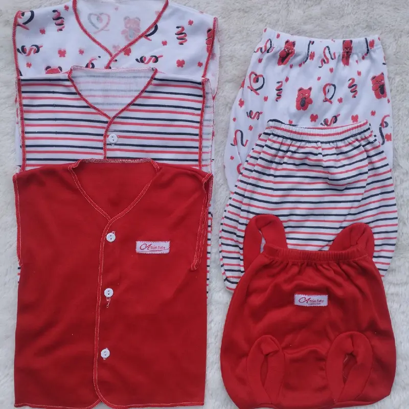 6 pics baju bayi newborn baru lahir usia 0 3 bulan laki laki perempuan warna merah motip karakter Laki-Laki 2