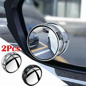 Paket 2 Cermin Spion Mobil 360° Dapat Disesuaikan, Cermin Cembung Bulat, Cermin Spion dengan Pengisap blind spot