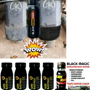 Black Magic Penghitam Body Trim Kendaraan 50ml - Permanen untuk Plastik Trim Pudar, Tidak Mudah Hilang