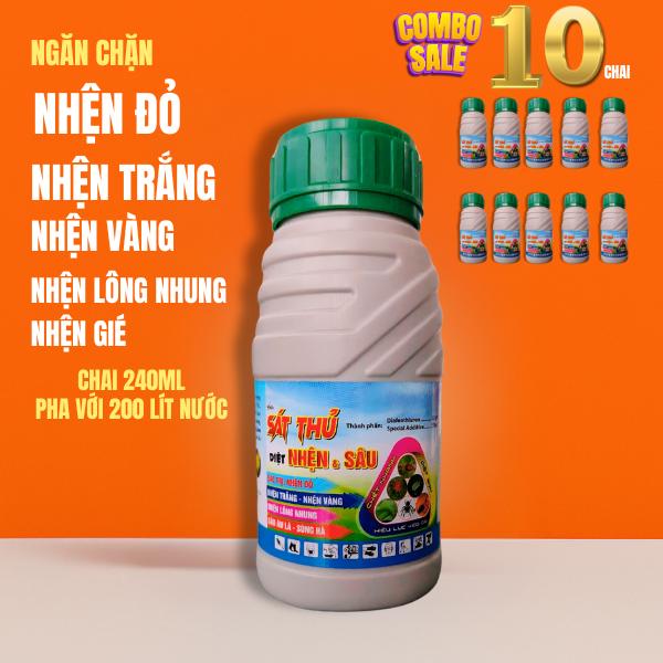 Combo 10 Chai Nhện gây hại cây trồng – Kiểm soát nhện đỏ nhện vàng nhện trắng nhện gié nhện lông nhung – Cây sầu riêng bưởi cam chanh xoài nhãn vải cà chua ớt dưa leo dưa hấu hoa hồng mai vàng cây chè nhện gié hại lúa