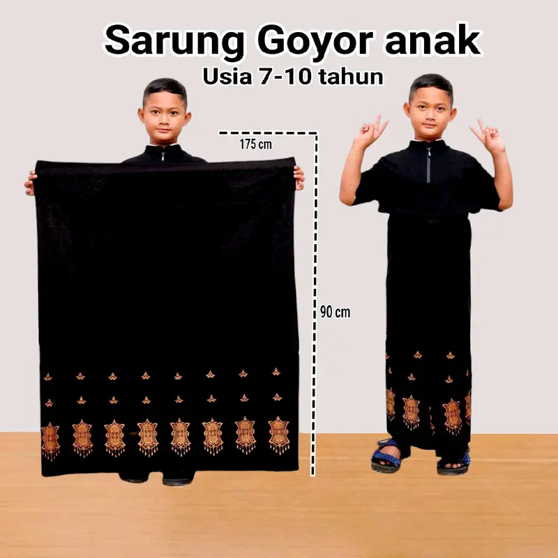 SARUNG BATIK ANAK SD / MI USIA 7-10 TAHUN BAHAN 100% RAYON SUPER ORIGINAL BY SARJACK GALLERY Muslim Motif kekinian 0
