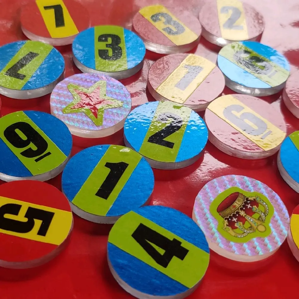 1 set (isi 20 pcs) biji karambol / koin karambol diameter 3 cm