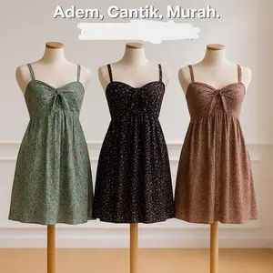 Daster Elies Tali Satu Bahan Rayon Dinamon - Busui - Pendek, Bumil, Panjang, Dress, Motif, Kimono, Tidur, Serut, Katun