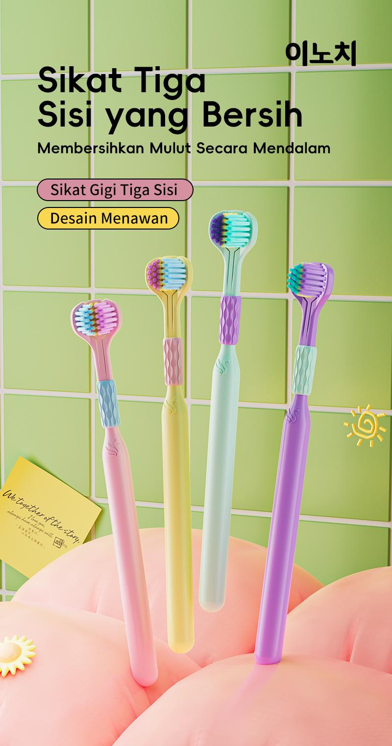 Dr Baek Sikat Gigi 3 Sisi Ultra Soft Bersih dari Semua Sudut 2in1 Pembersih Lidah Premium Mulut Gusi Tersedia dalam Warna Menarik toothbrush