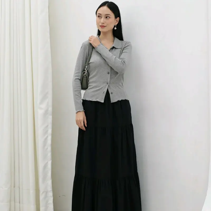 Terbaru! Arzha Skirt / Rok Susun Canda + Kantong / Ruffle skirt / Rok wanita / Rok 3 susun 5