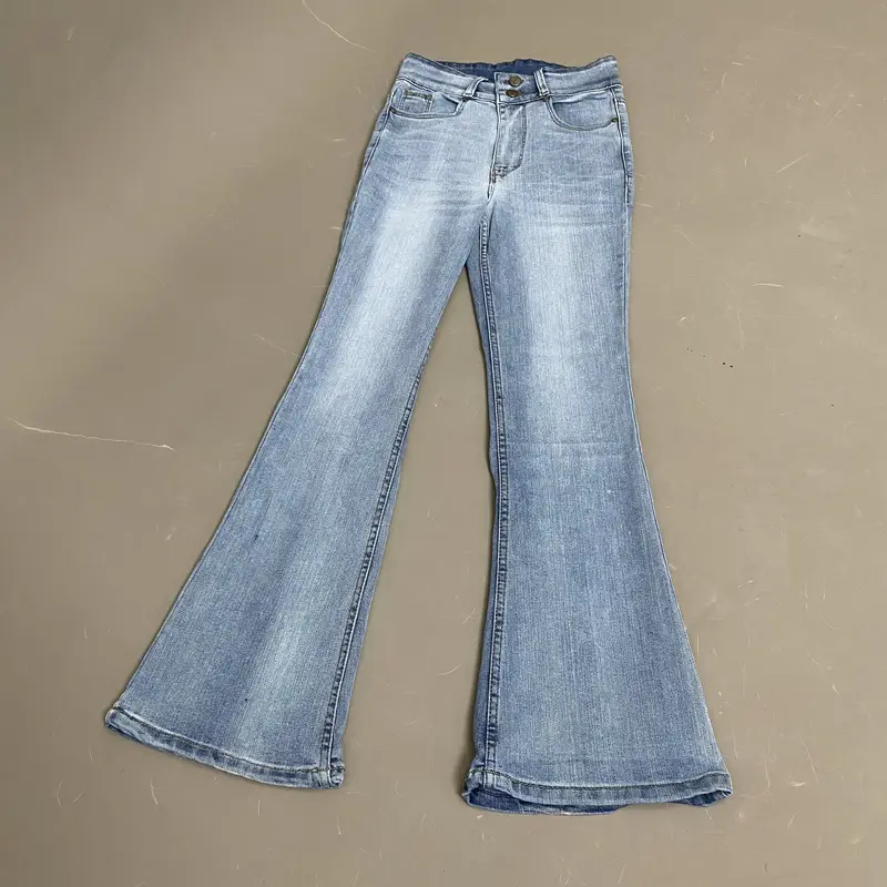 HAZEE - Jessi | Celana Jeans Wanita Cutbray Highwaist Panjang Bahan Melar Nyaman Premium Kancing 2 Kaki Jenjang Keren Stretch 4