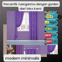 Gambar Gorden jendela polos motif embos ring hordeng Gordyn korden hordeng tirai  pintu kamar Termurah terlaris LP Curtain - Aries, 200x225cm dari BS Home Decor Kab. Bandung Barat 3 Tokopedia