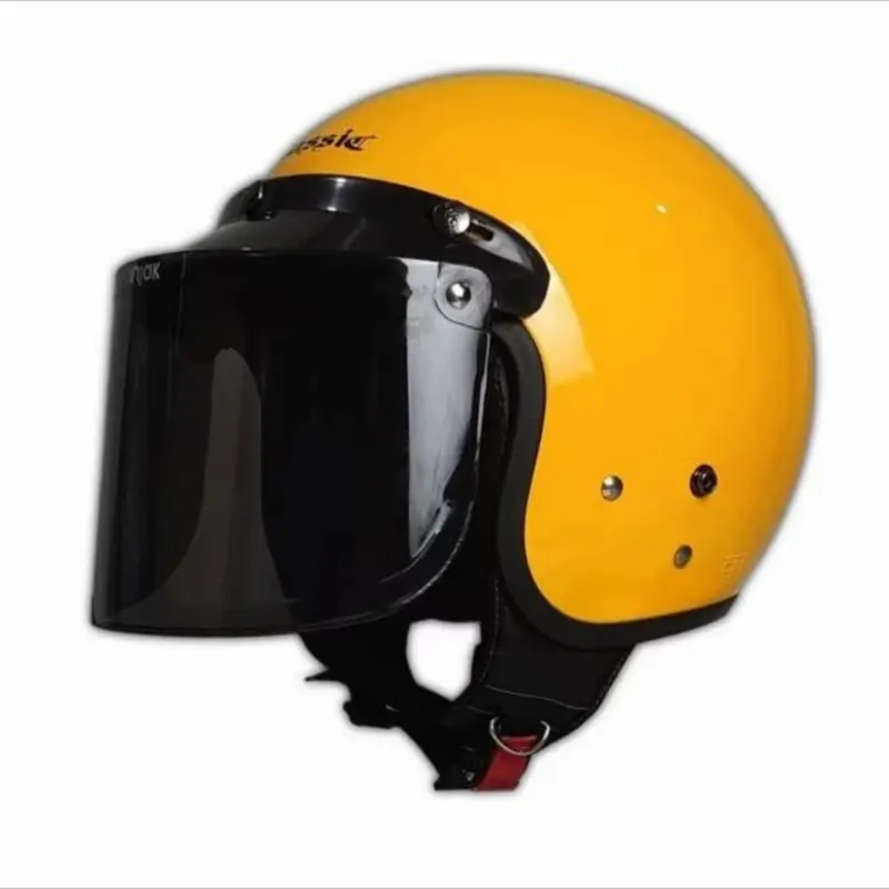 HELM BOGO RETRO CLASSIC Dewasa Busa Tebal Variasi Kaca Datar/Cembung/Pet - Kualitas Super - Motorcycle Sepeda Pelindung cewek 4