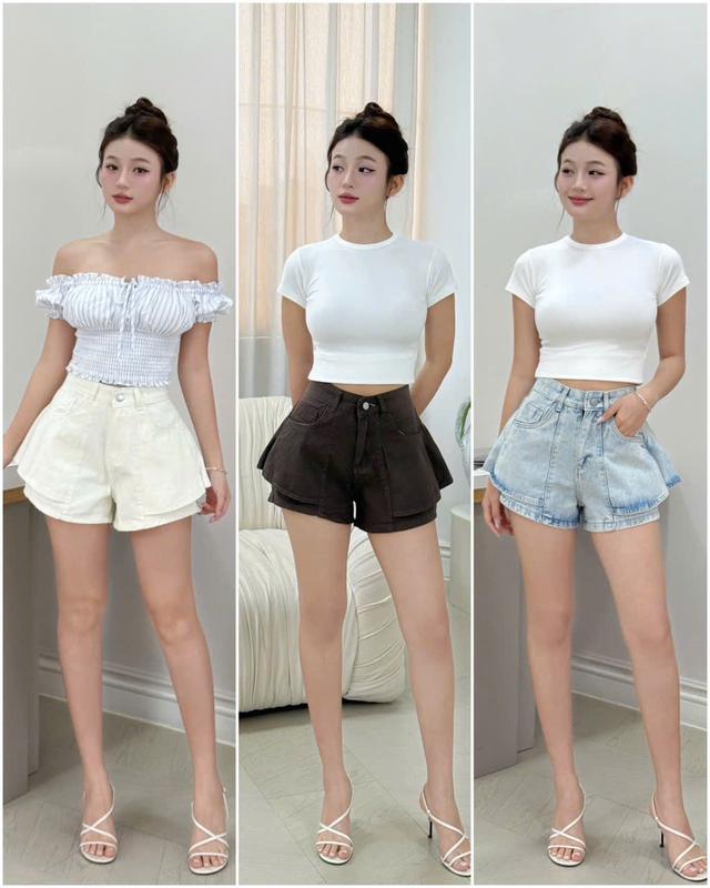 "Td.Jeans" chân váy jean nữ jeans cạp cao ngắn hot trend MS03