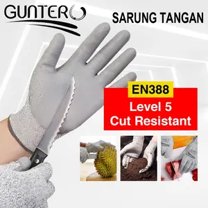 Gunter Sarung Tangan Cut Resistant HT-1709 Abu / Anti Gores / Sarung Tangan Anti Potong