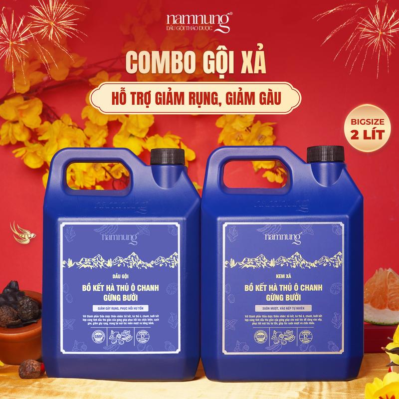   FLASH SALE   Sắp cháy hàng   Combo tiết kiệm  Dầu gội thảo dược bồ kết NamNung và dầu xả thảo dược hỗ trợ giảm rụng suôn mượt Can bigsize tiết kiệm 2L Chăm sóc tóc Dưỡng tóc nữ - Giảm 39% 