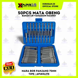 APR 50Pcs Mata Obeng Panjang 75mm Magnet Bit Set Torx Keamanan Star Hex AP183LITE