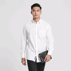 Wr.Kmj - Kemeja Hitam Pria Lengan Panjang Formal Slimfit Hitam Katun Signature Putih Basic Kantor Nyaman Casual Santai Ukuran Standar Dan Jumbo Kerja Pasti Diskon