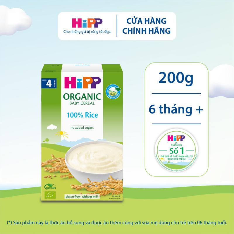  Bột ăn dặm dinh dưỡng Gạo nhũ nhi HiPP Organic 200g 