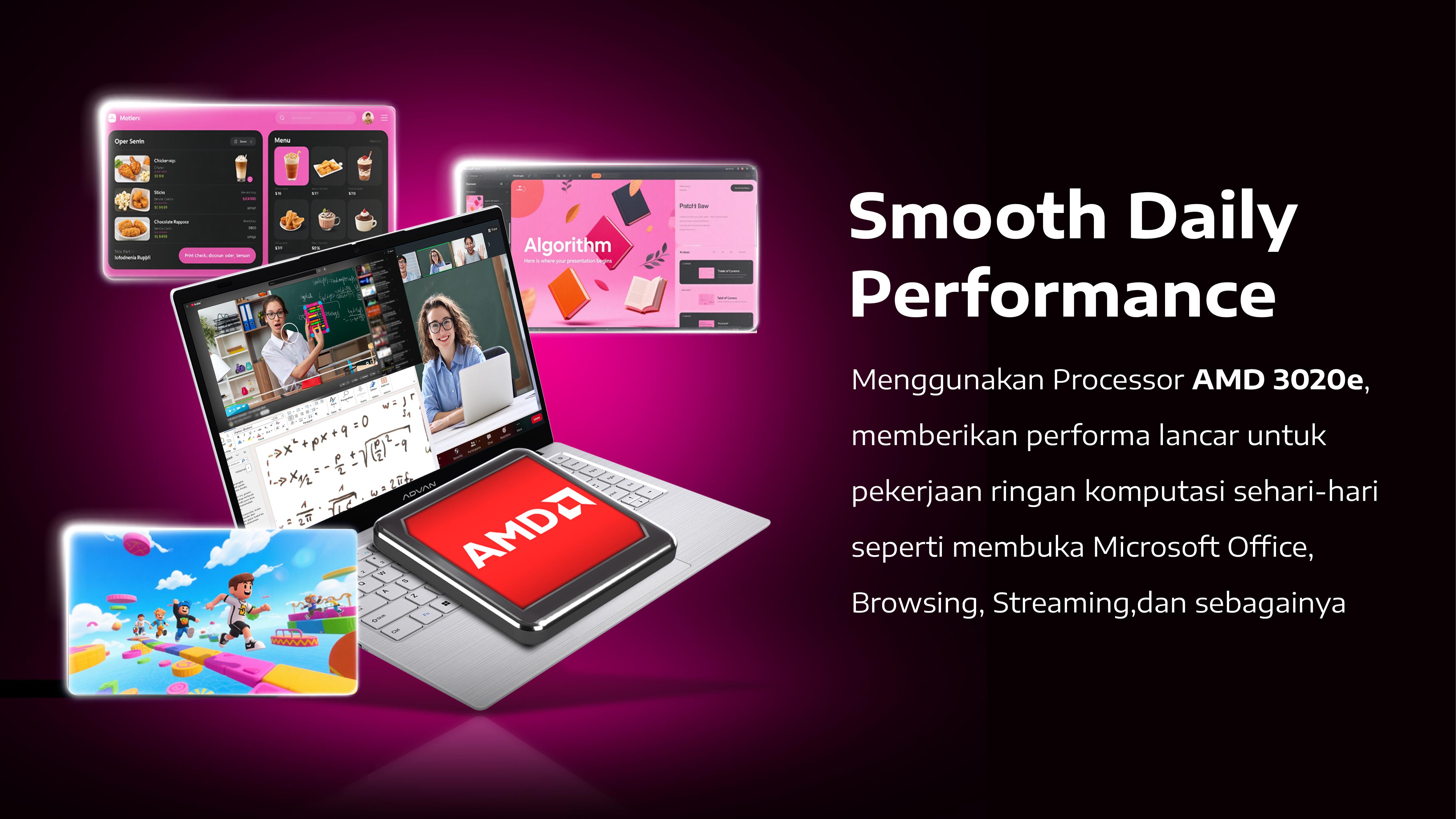 [Exclusive KING KEVIN] ADVAN Soulmate X 14” IPS FHD AMD 3020e 4GB/128GB Free Windows 11 Original Laptop Notebook Upgradeable