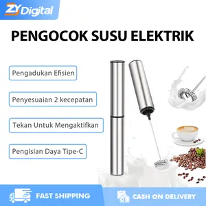 Cliton Electric milk frother, stainless steel stirring head, milk, coffee, milk frothing machine 500mAh battery, the machine is small and easy to carry. Mixer Mesin Baterai Listrik Pengaduk