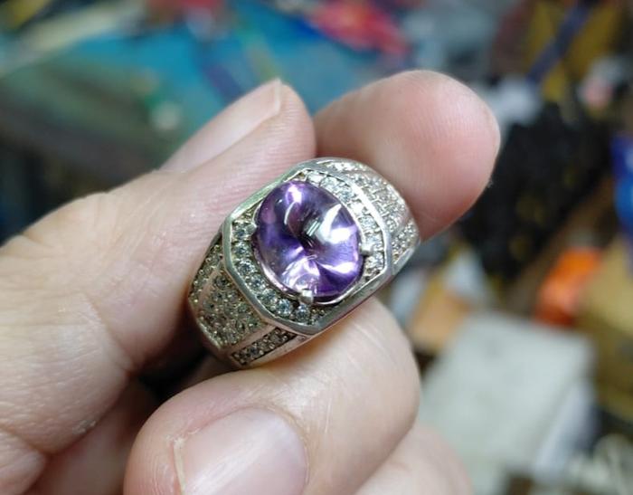 Gambar Cincin Batu Kecubung Amethyst Tanjung Bintang KCB025 Indah Ikatan Perak Mewah dari CNC phoneshop Kota Administrasi Jakarta Pusat Tokopedia