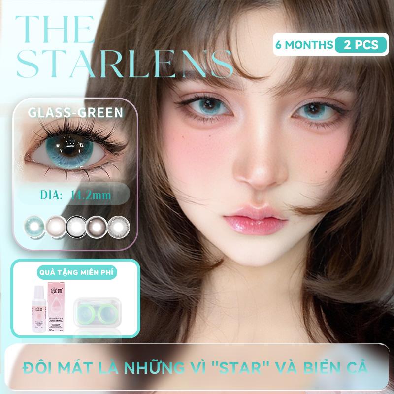  Kính áp tròng Starlens lens mắt xịn chính hãng 1 đôi Mắt mềm lens mắt xám đen nâu,Thích hợp để đeo khi trang điểm Đường kính 14.2 14.5mm Có thể sử dụng trong 6 tháng 