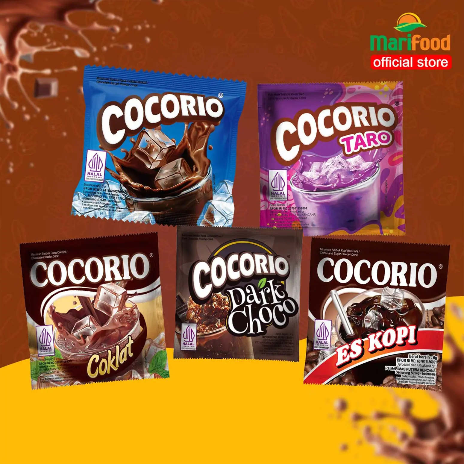 RTG Cocorio Minuman Serbuk Rasa Buah Dan Coklat - Renteng Isi 10 Sachet