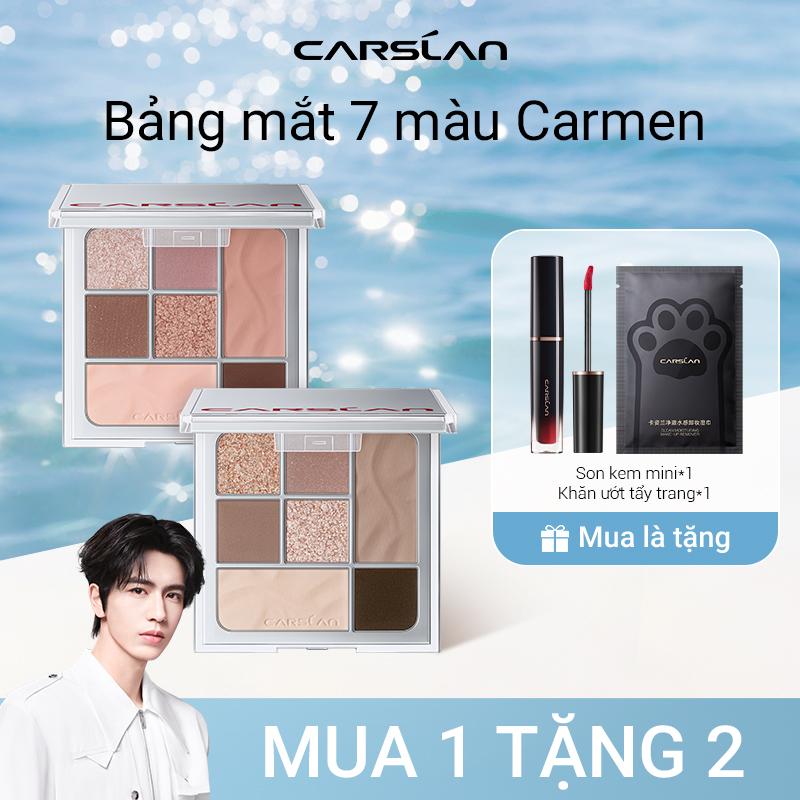MIN Phấn mắt Carslan Carmen 7 màu,Bảy màu bốn kiểu phấn Màu dễ phối không kén da ,Không bay phấn Lên màu đẹp tự nhiên 9g+ Mua 1 Tặng 2 Son tint mini 1g*1 màu random + Khăn tẩy trang*1
