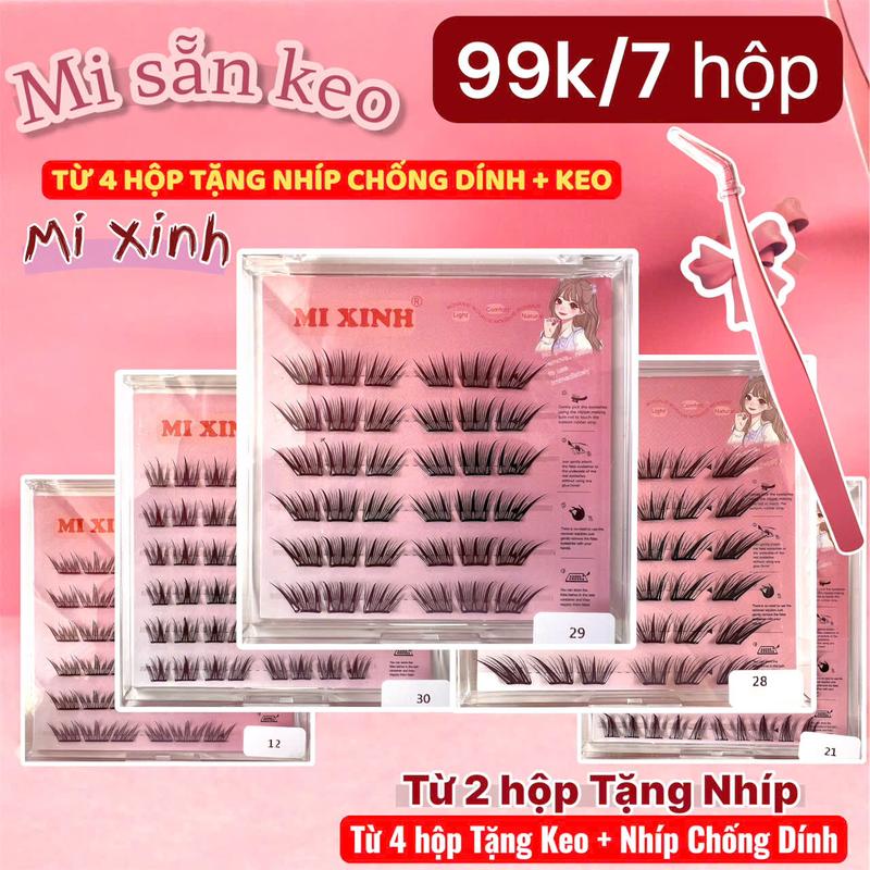 , lông mi giả sẵn keo Mi Xinh, mi tự dính, có thể tái sử dụng nhiều lần
