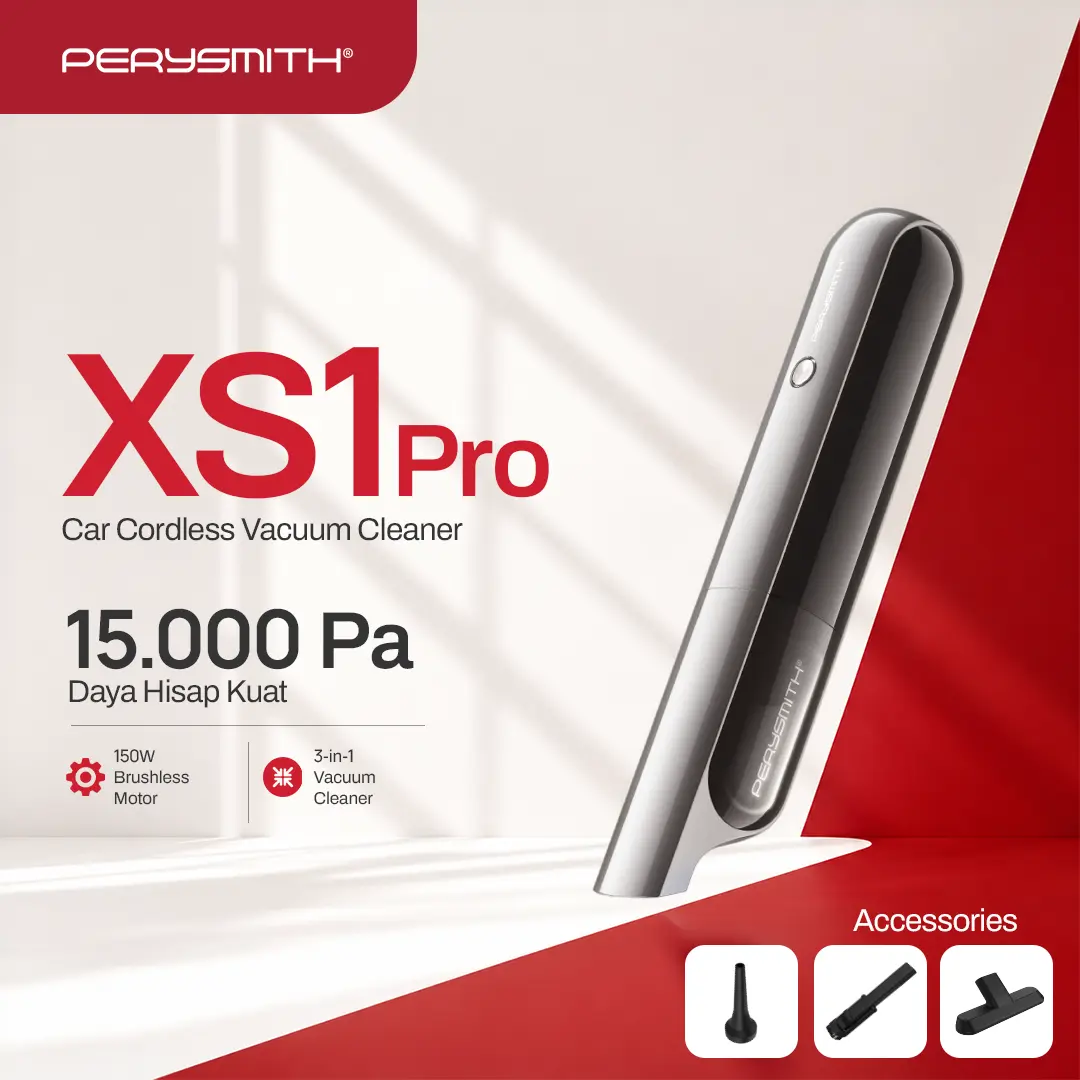 PerySmith XS1 Pro Cordless Vacuum Cleaner 15000PA Mesin Vacuum Cleaner Multifungsi dengan Motor Brushless 150W & Lampu Senter LED untuk Rumah dan Mobil