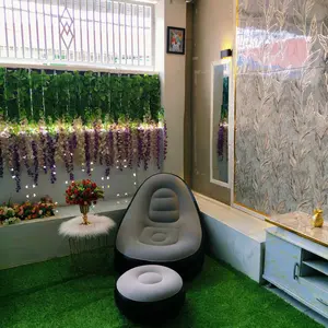 Free Pompa Sofa Angin Santai  Kursi Santai Dengan Sandaran Kaki Sofa tiup single，Sofa berkemah luar ruangan, sofa portabel, mudah disimpan, tidak memakan tempat Furniture