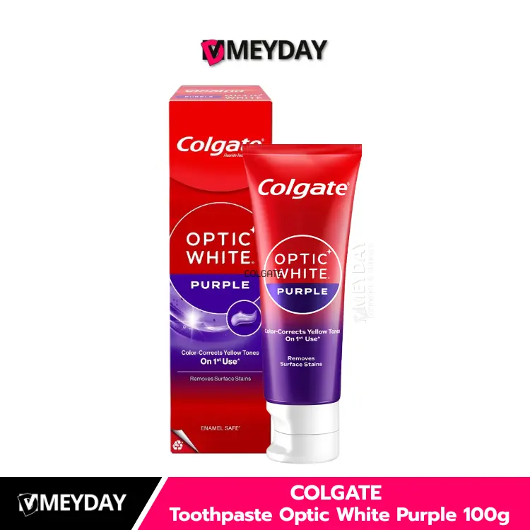 COLGATE Toothpaste Optic White Purple 100g คอลเกต อ๊อพติค ไวท์ เพอร์เพิล ยาสีฟัน