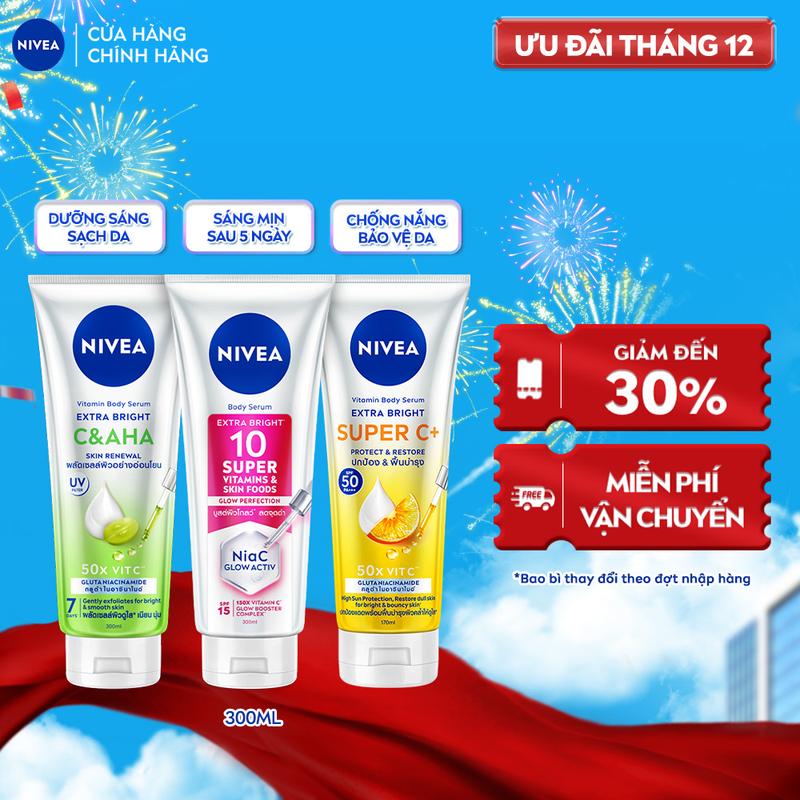 K2 Tinh Chất Dưỡng Thể NIVEA Extra Bright 300ml Giúp Da Sáng Mượt & Làm Mờ Vết Thâm Sạm - 93824 99197 99195