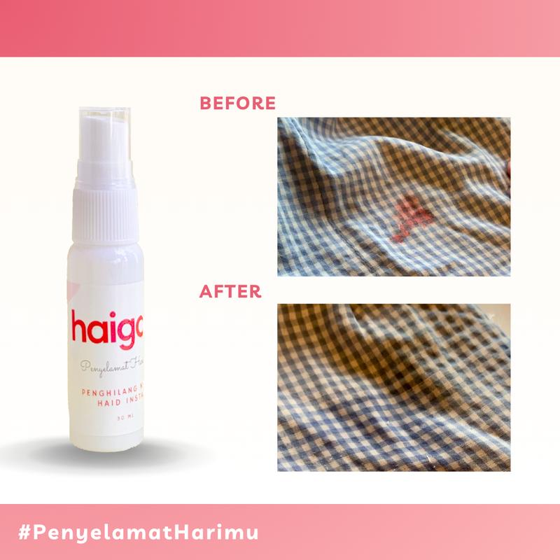 Paket Bundle: Haigoo Penghilang Noda Haid Instan Pembersih Noda Haid 30+60 Ml Traveling Size 2