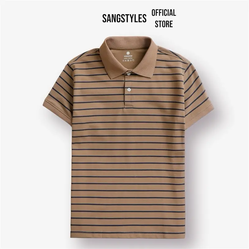 Áo Polo Nam Kẻ Sọc SangStyles Cotton Dày Mềm Mát Thấm Hút Mồ Hôi Tốt - Shirt Menswear Ngắn Tay Có Cổ - Thun Jean